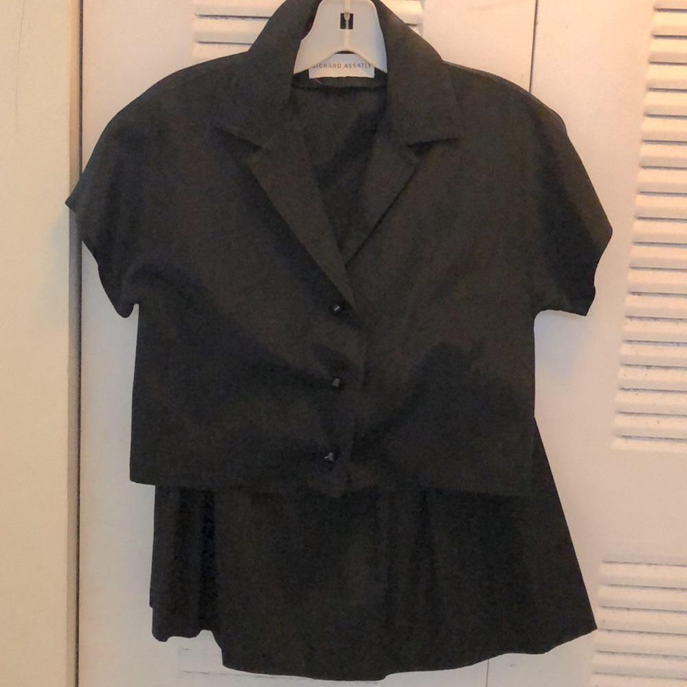 Two piece silk taffeta really cute suit Vintage